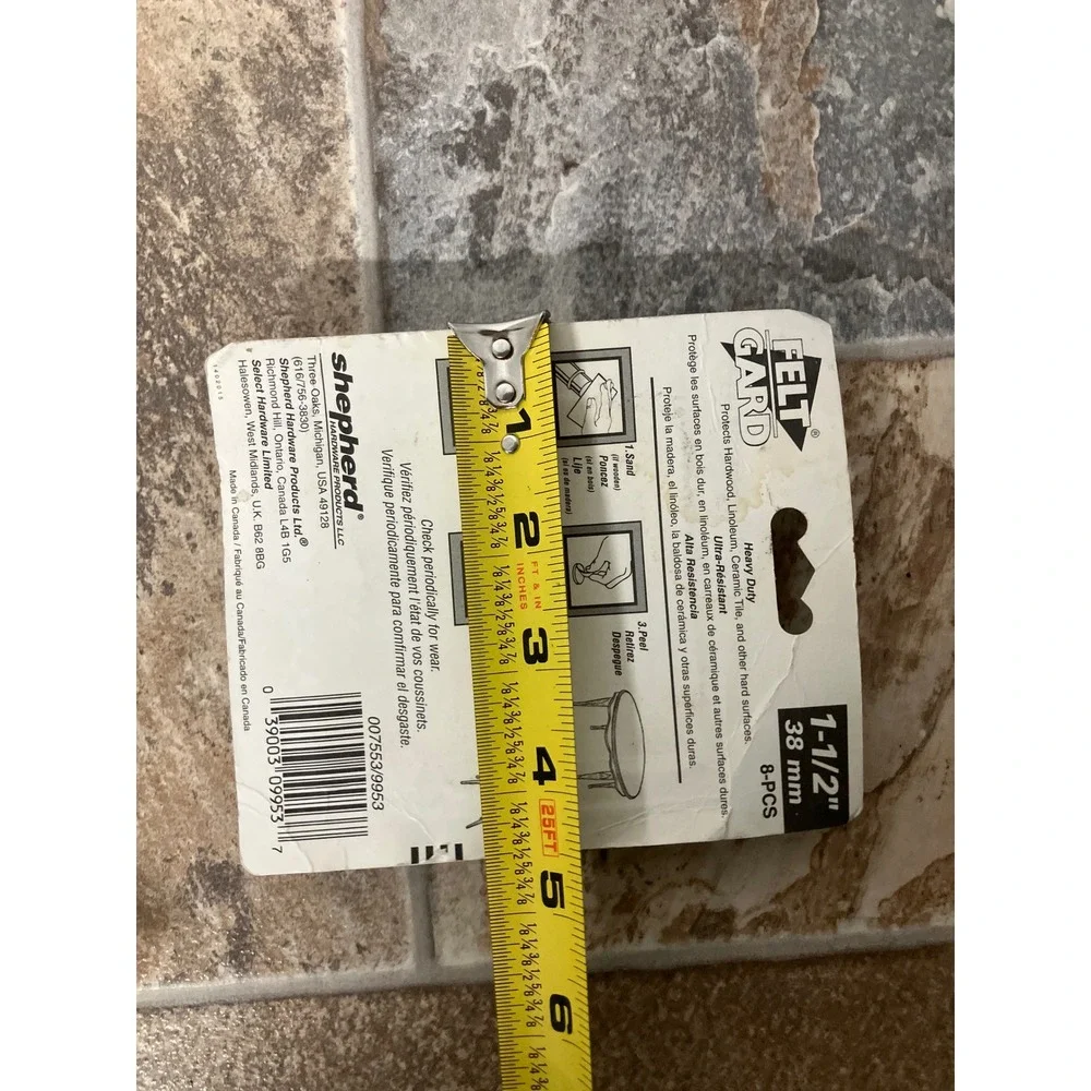 Shepherd Felt Guard Heavy Duty Felt Pads 1-1/2 Inch Round Furniture Floor